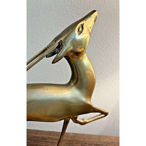 Vintage Brass MCM Large Antelope Gazelle Deer Figurine 13.5 Inches - Picture 8 of 12